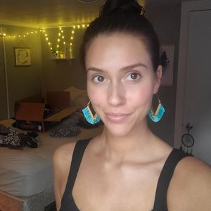 Fancy teal earrings